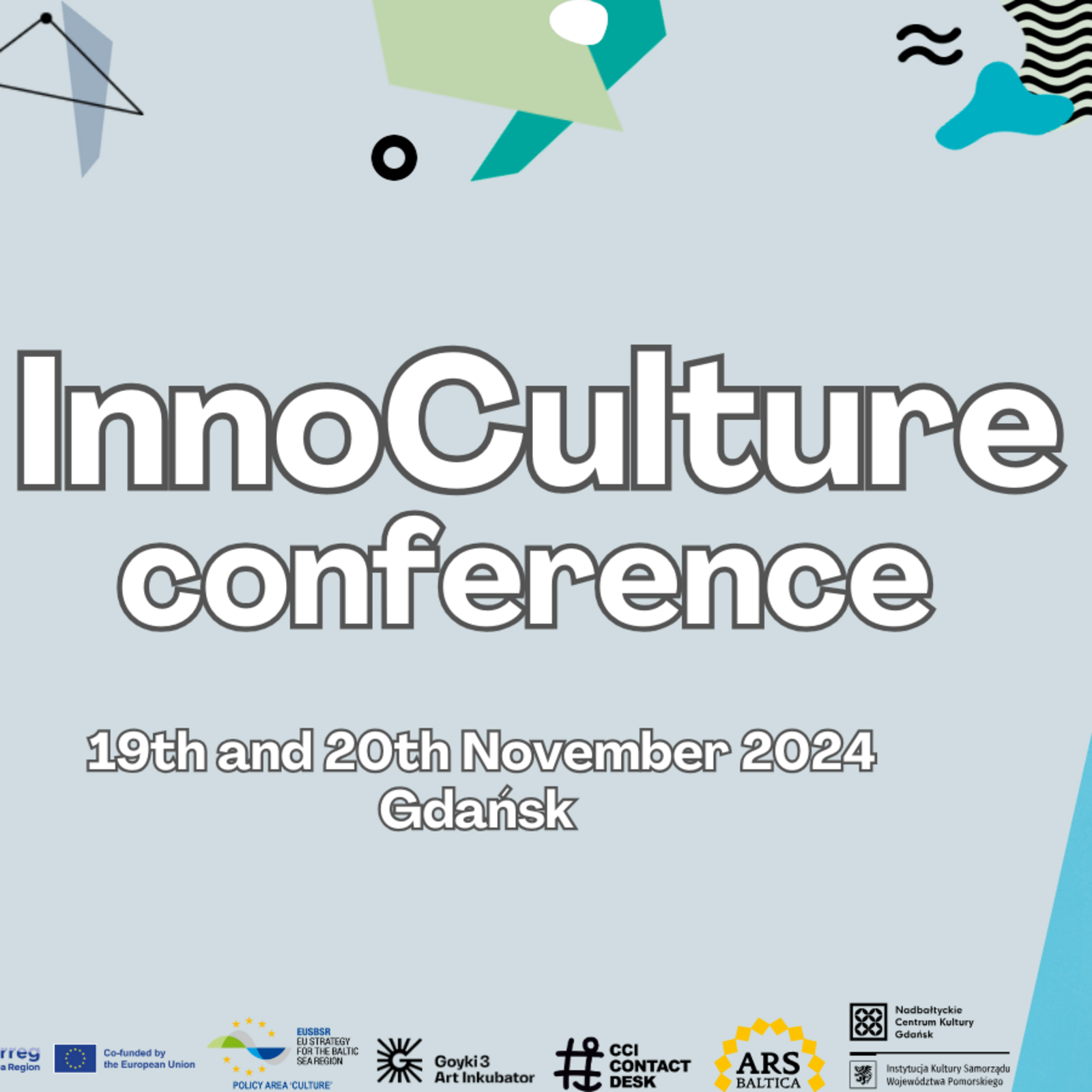 Decorative image advertising the InnoCulture Conference with partner logos