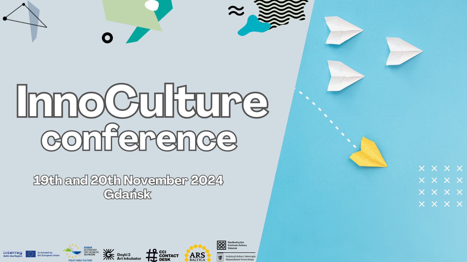 Decorative image advertising the InnoCulture Conferencewith partner logos