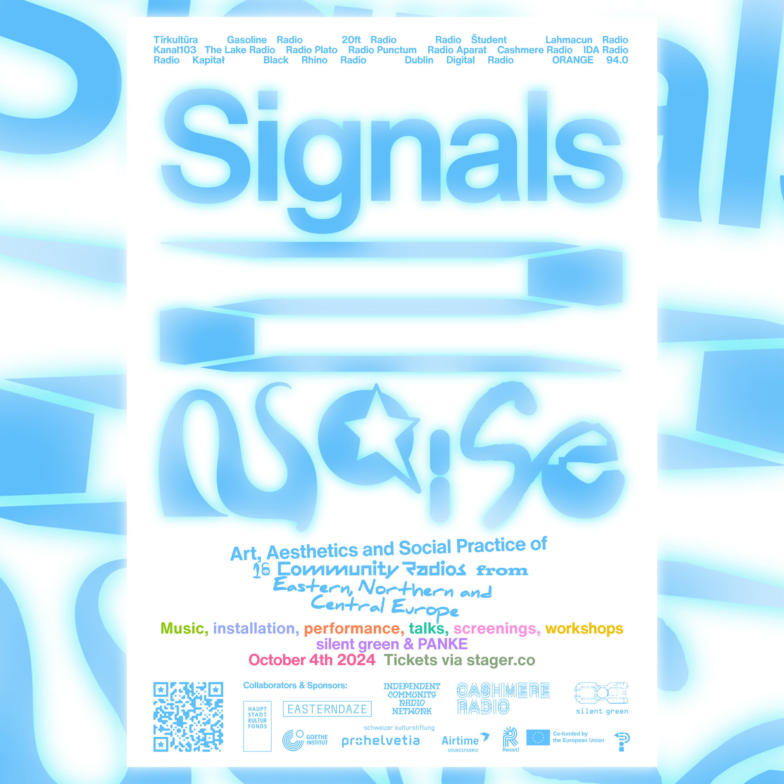 Decorative element advertising Signals2Noise and collaborating partners